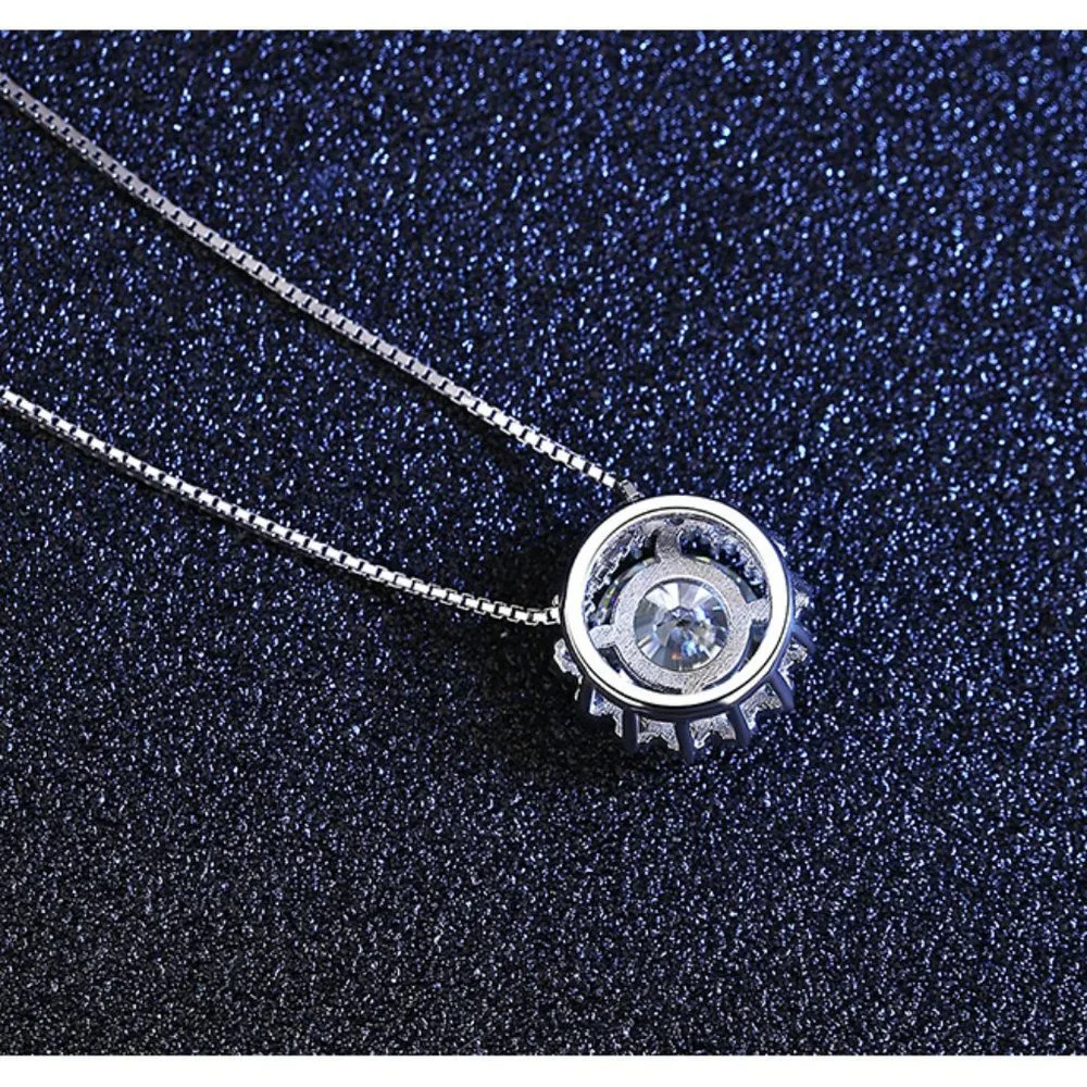 Certified 1ct. t.w. Moissanite Diamond Halo Necklace NEW M